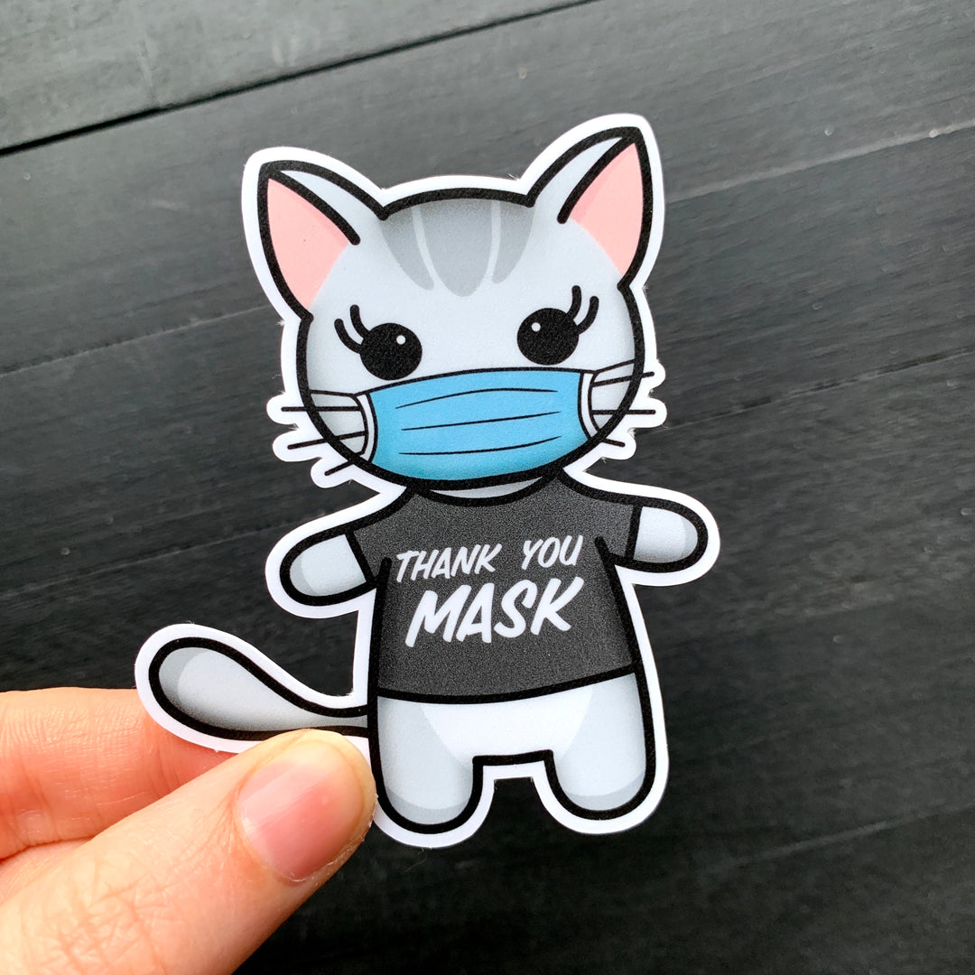 "Thank You, Mask" // Mabel // Die Cut Sticker