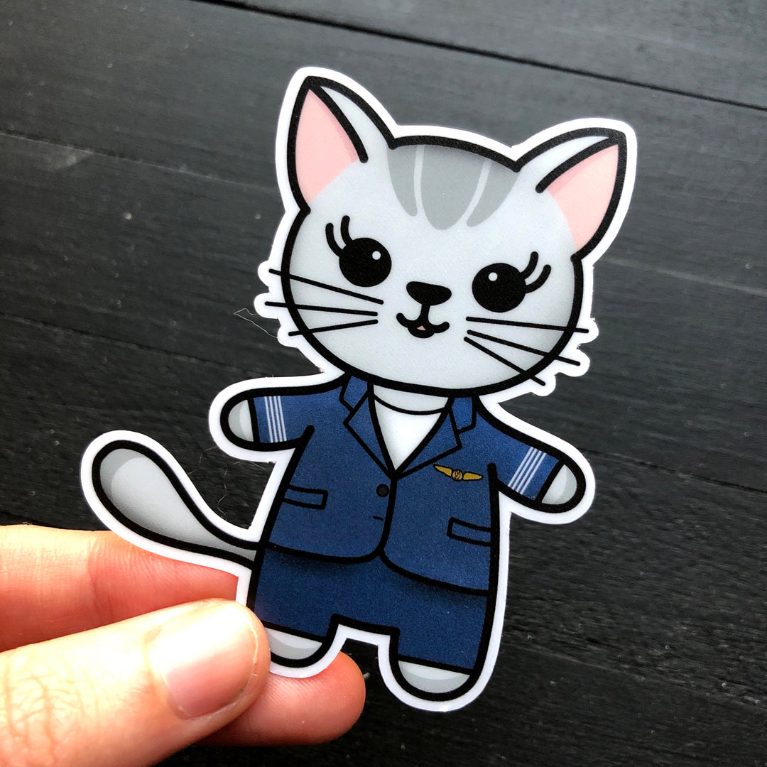 Here Kitty, Kitty, from Away // Beverley Bass // Mabel // Die Cut Sticker