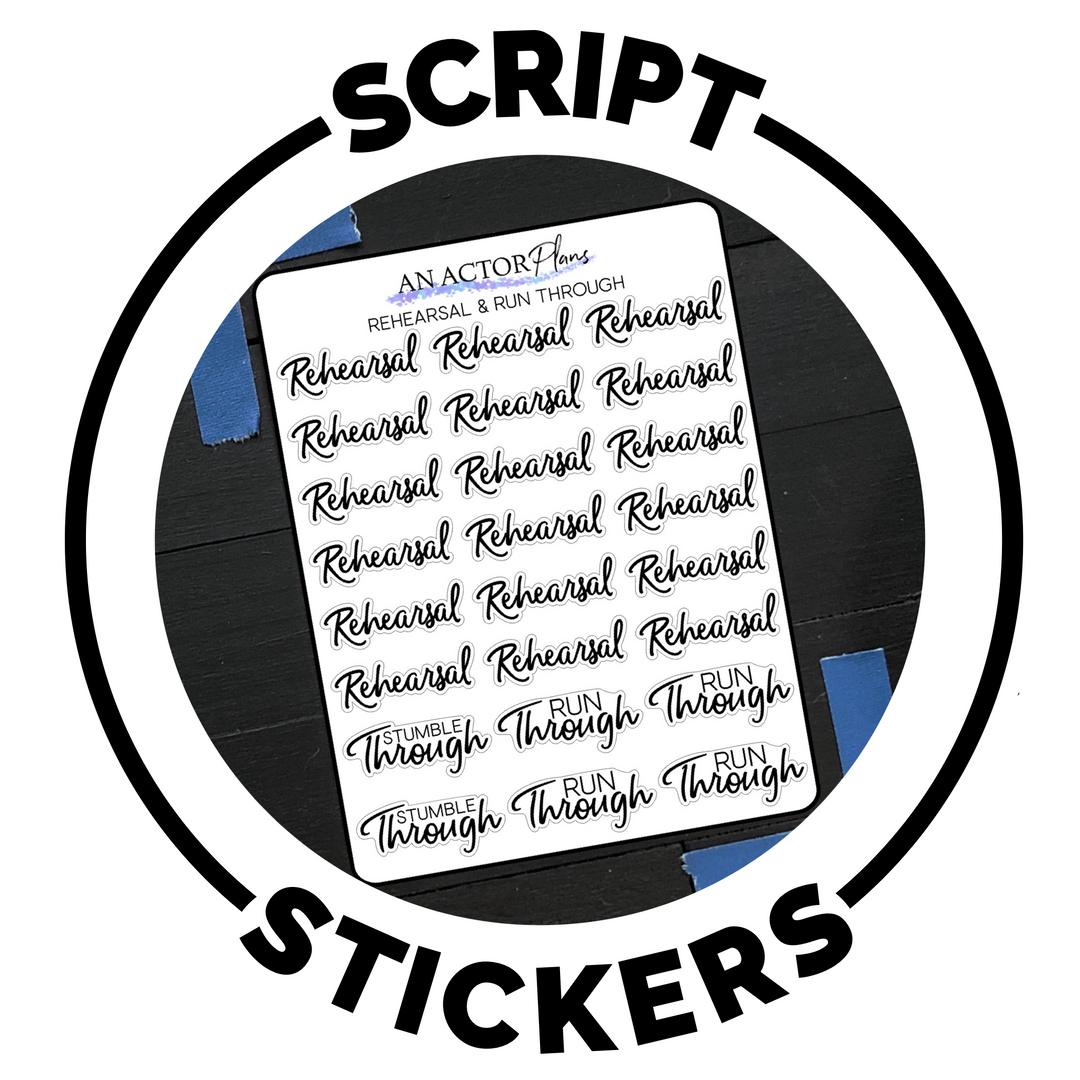 Broadway and Theatre script functional stickers designed by An Actor Plans