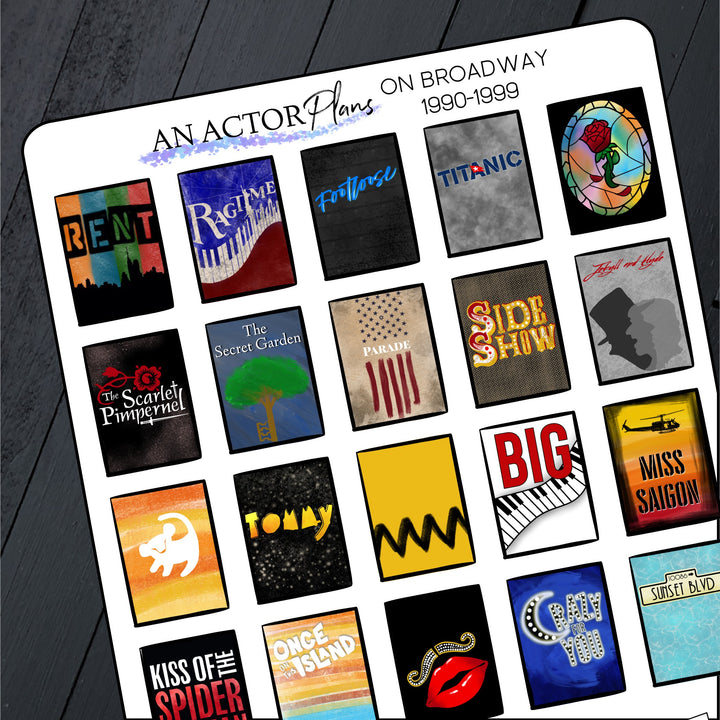 On Broadway 1990 - 1999 // Posters // Sticker Sheet