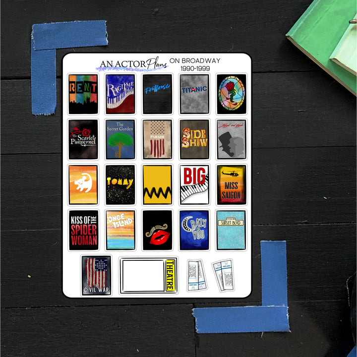 On Broadway 1990 - 1999 // Posters // Sticker Sheet