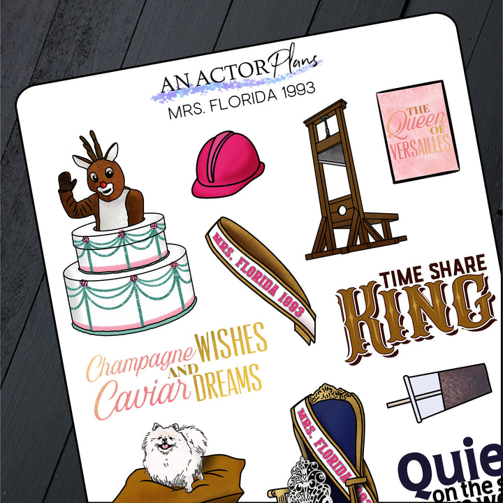 Mrs Florida 1993 // Doodle // Sticker Sheet