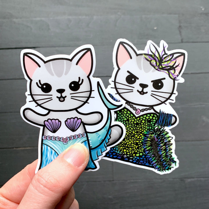 The Little Mer-Cat // Mabel // Die Cut Stickers