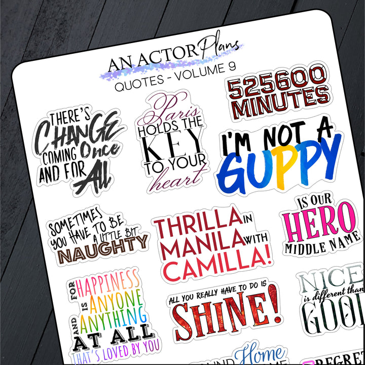 Volume 9  // Quotes // Sticker Sheet