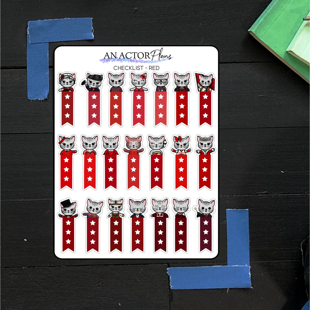 Sticker Red List Red // Color Story // Checklist // Sticker Sheet – An Actor Plans