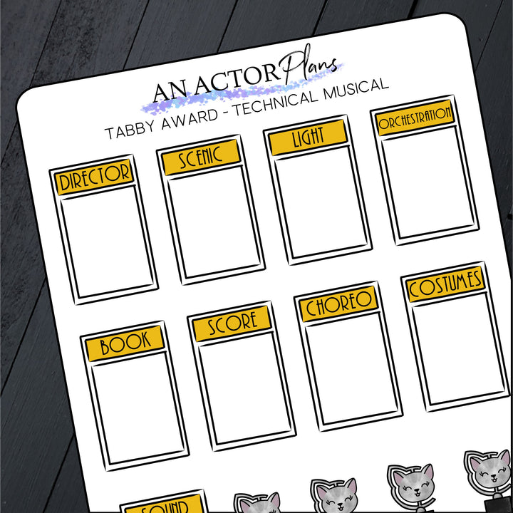 Tabby Awards // Tech Musical // Tracker // Sticker Sheet