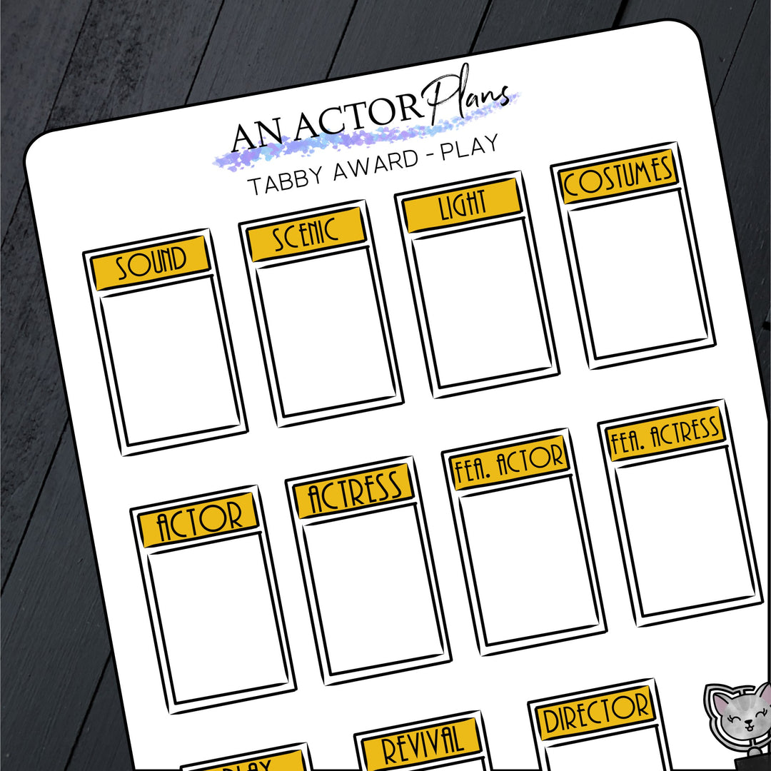 Tabby Awards // Play // Tracker // Sticker Sheet