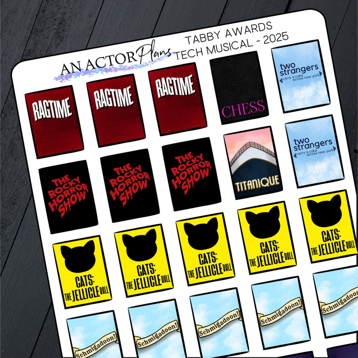 Tabby Awards 2026 // Tech Musical // Posters // Sticker Sheet