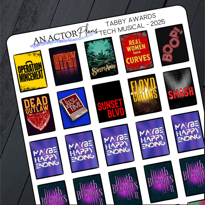 Tabby Awards 2025 // Tech Musical // Posters // Sticker Sheet