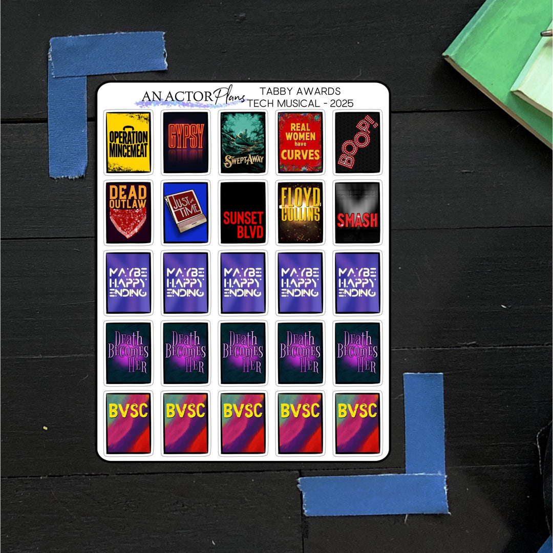 Tabby Awards 2025 // Tech Musical // Posters // Sticker Sheet