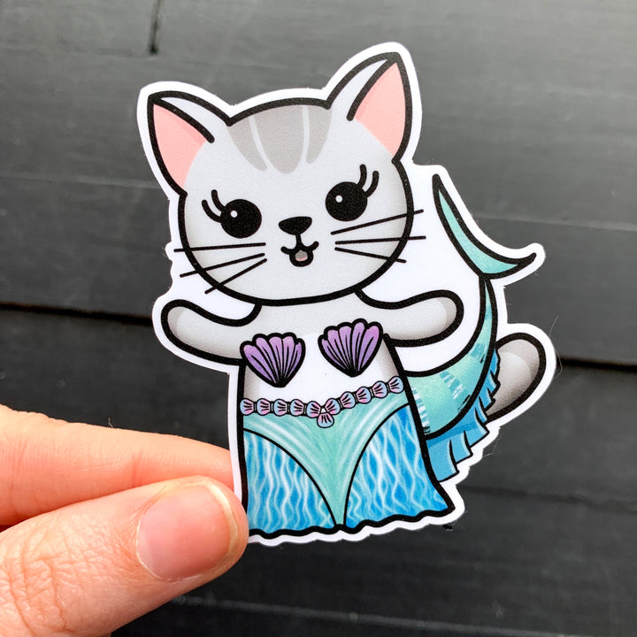 The Little Mer-Cat // Mabel // Die Cut Stickers