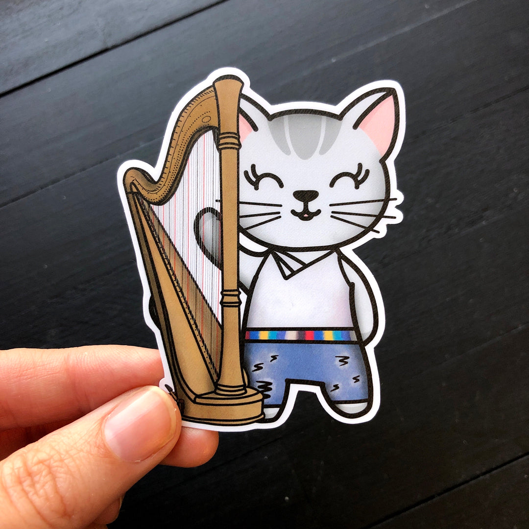 This is what a Harpist looks like // Mabel // Die Cut Sticker