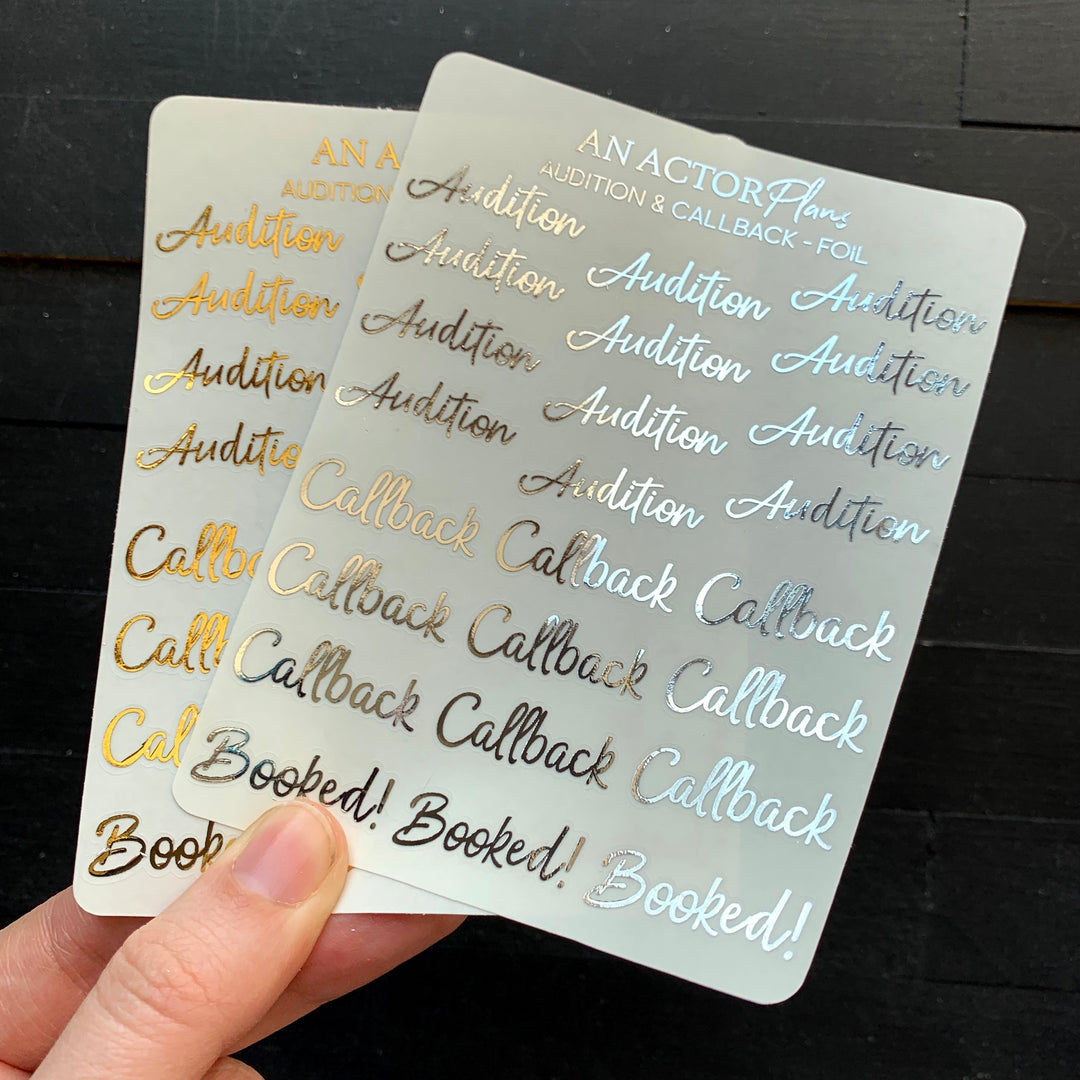 Audition & Callback // Foil // Sticker Sheet