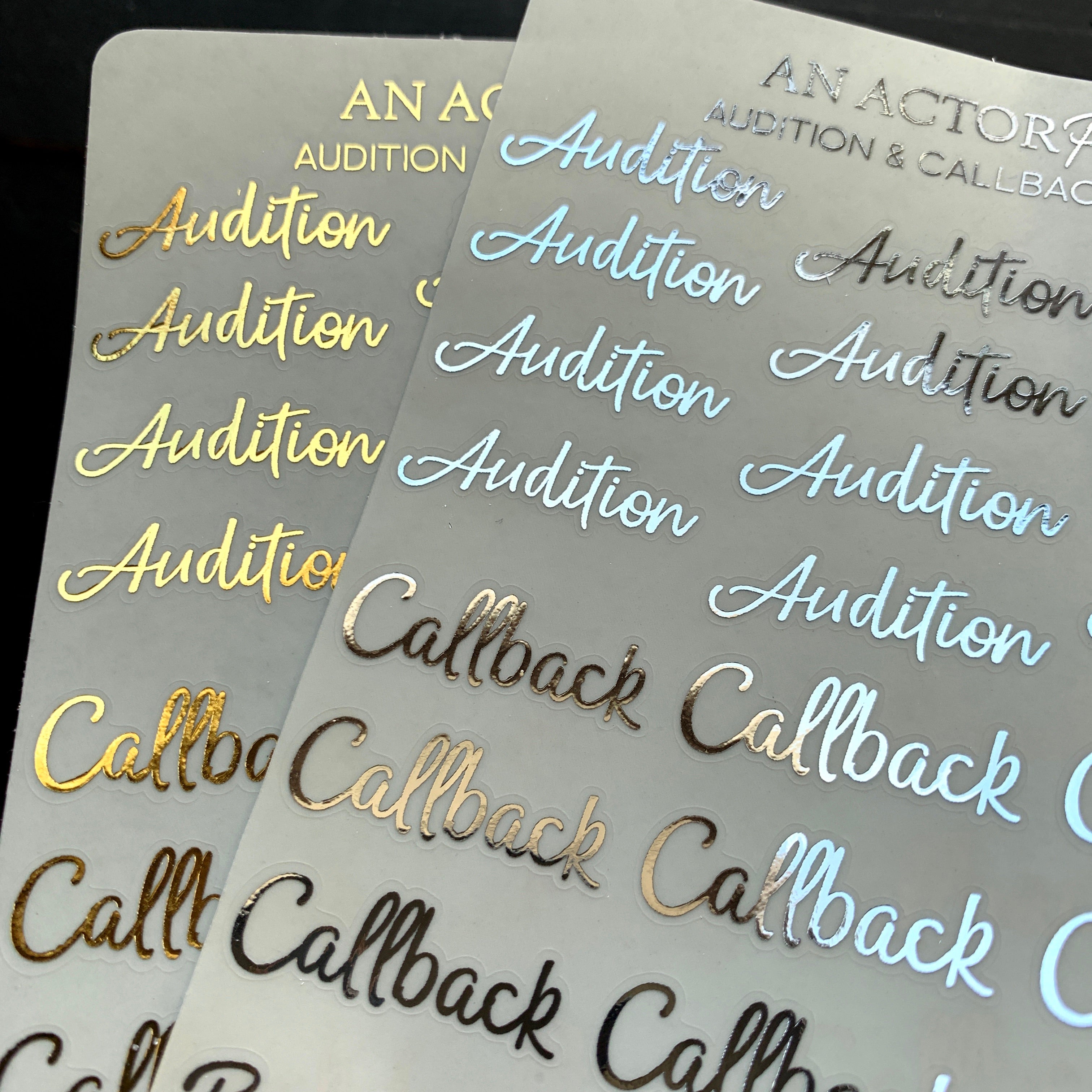 Audition & Callback // Foil // Sticker Sheet – An Actor Plans