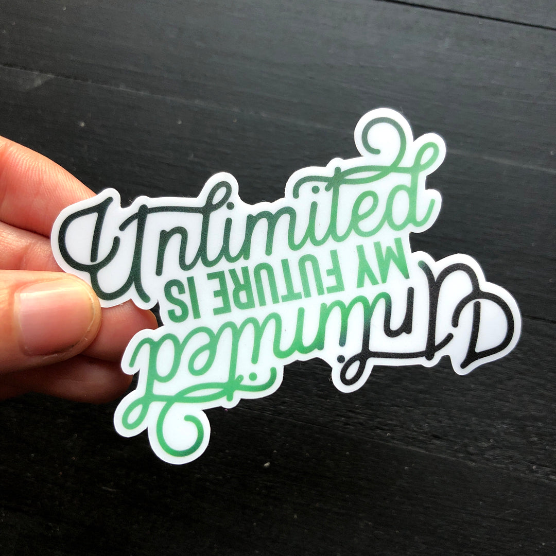 Unlimited // Waterproof Vinyl Die Cut Sticker