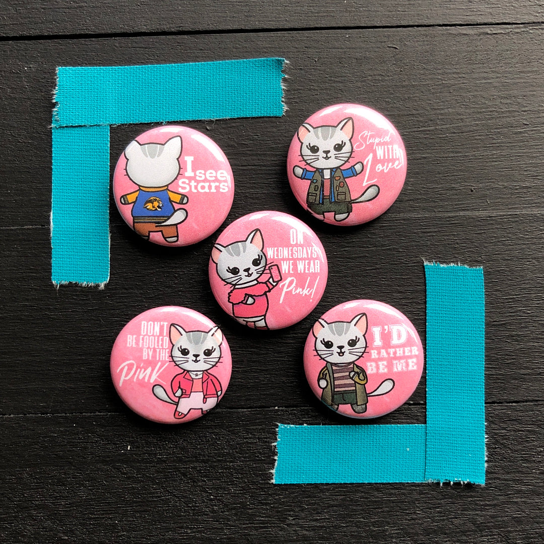 Mean Kittens // Mabel // Pin Back Button Set