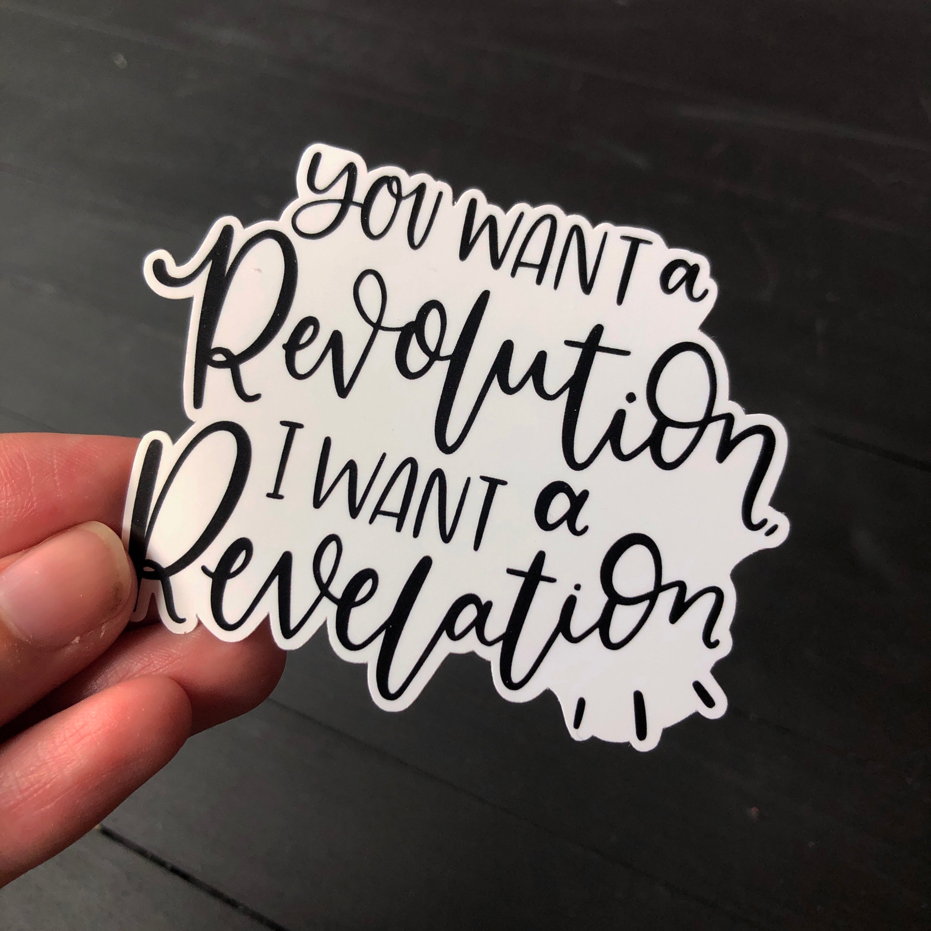Revolution vs. Revelation // Die Cut Sticker – An Actor Plans