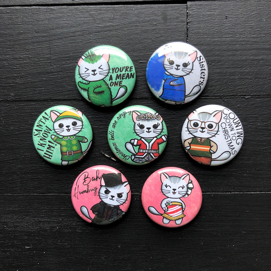 Mabel at Christmas // Mabel // Pin or Magnet Button Set