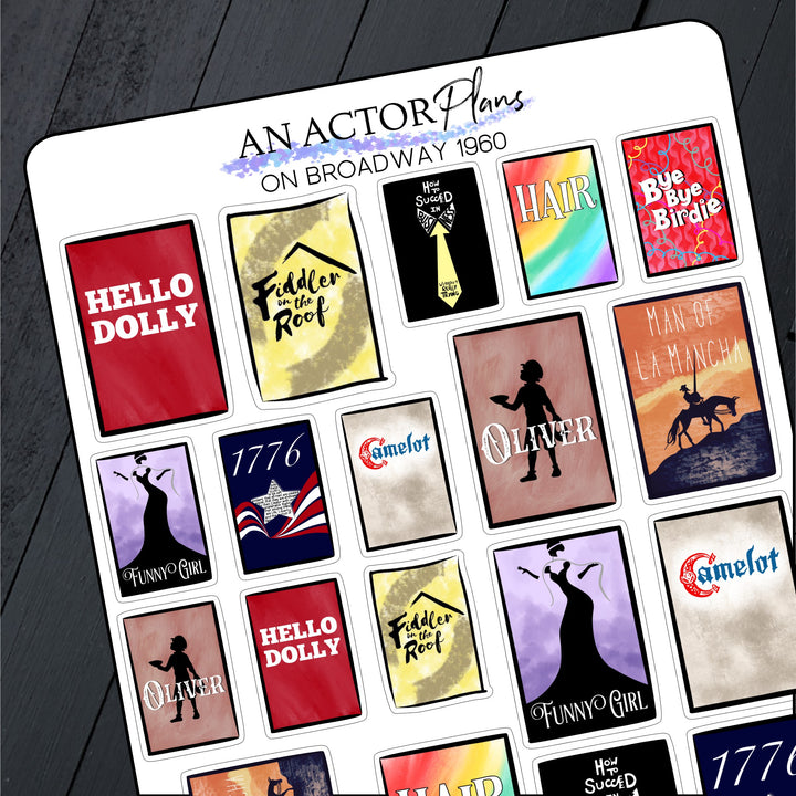 On Broadway 1960s // Posters // Sticker Sheet