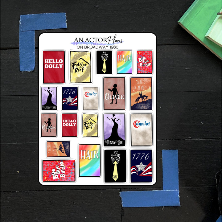 On Broadway 1960s // Posters // Sticker Sheet