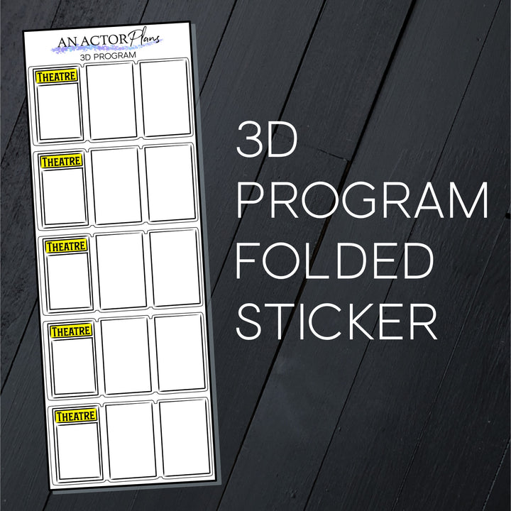 Broadway Program // 3D Folded // Sticker Sheet