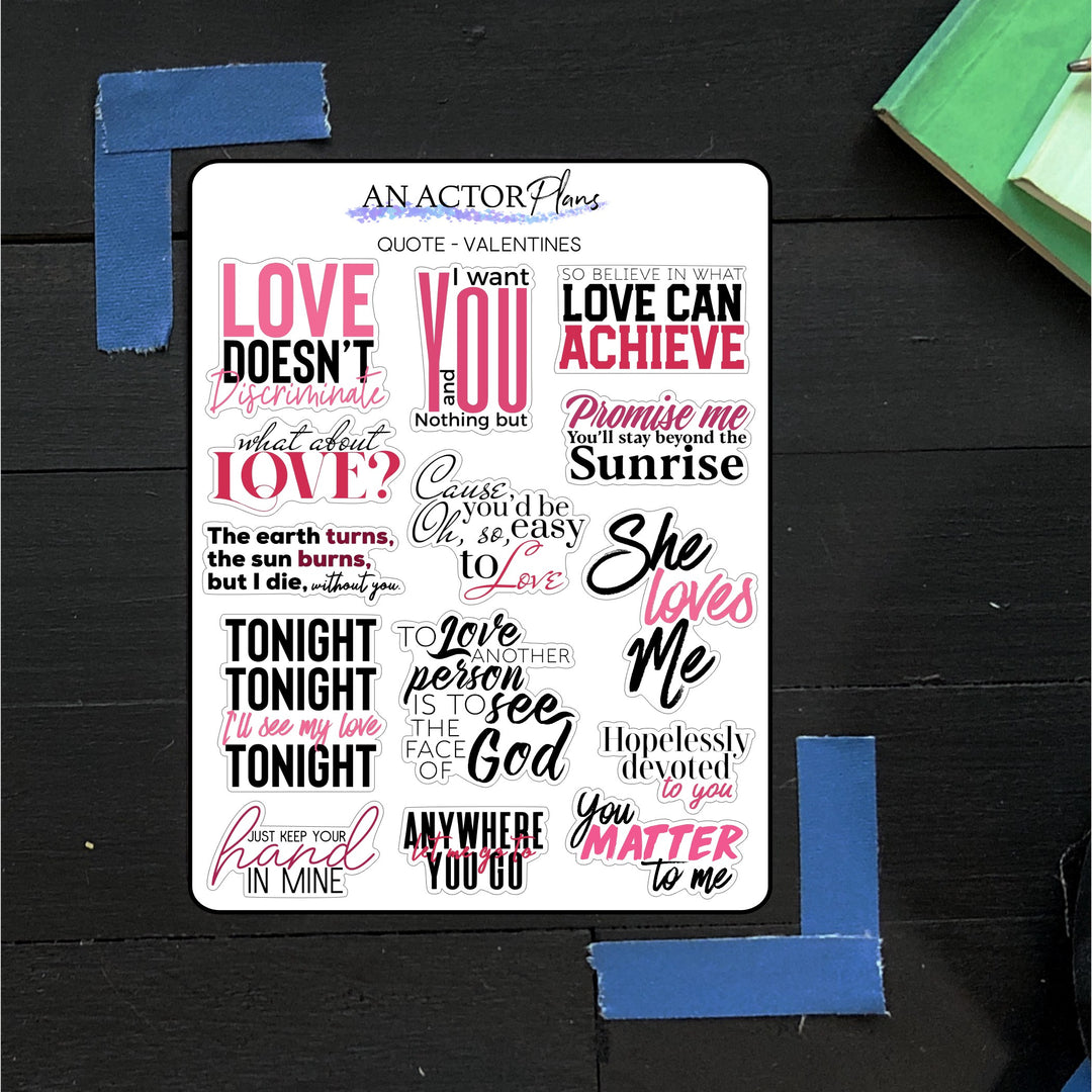 Valentine // Quotes // Sticker Sheet