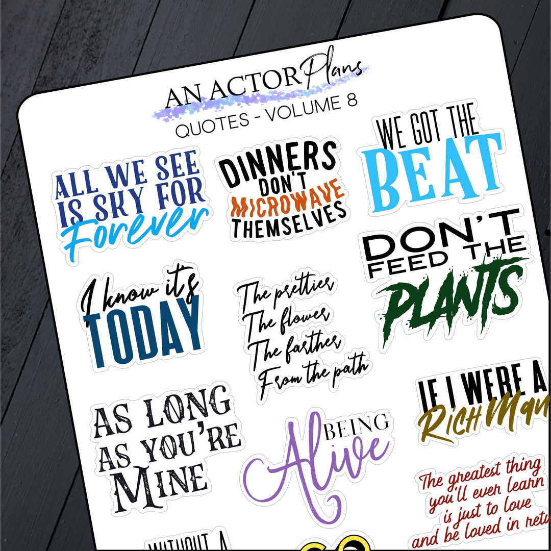 Volume 8 // Quotes // Sticker Sheet