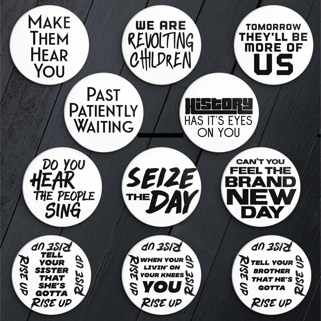 Revolution Quotes // Pin Back Button Set