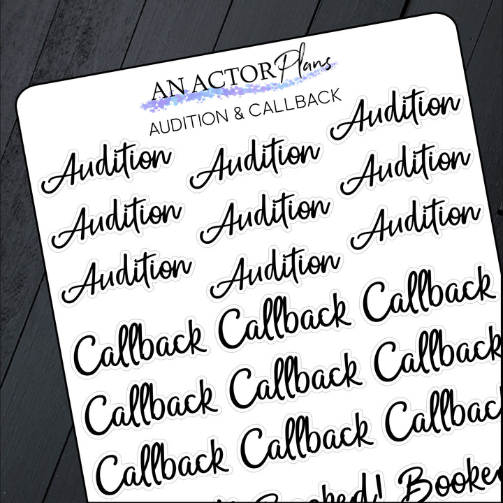 Audition & Callback // Sticker Sheet