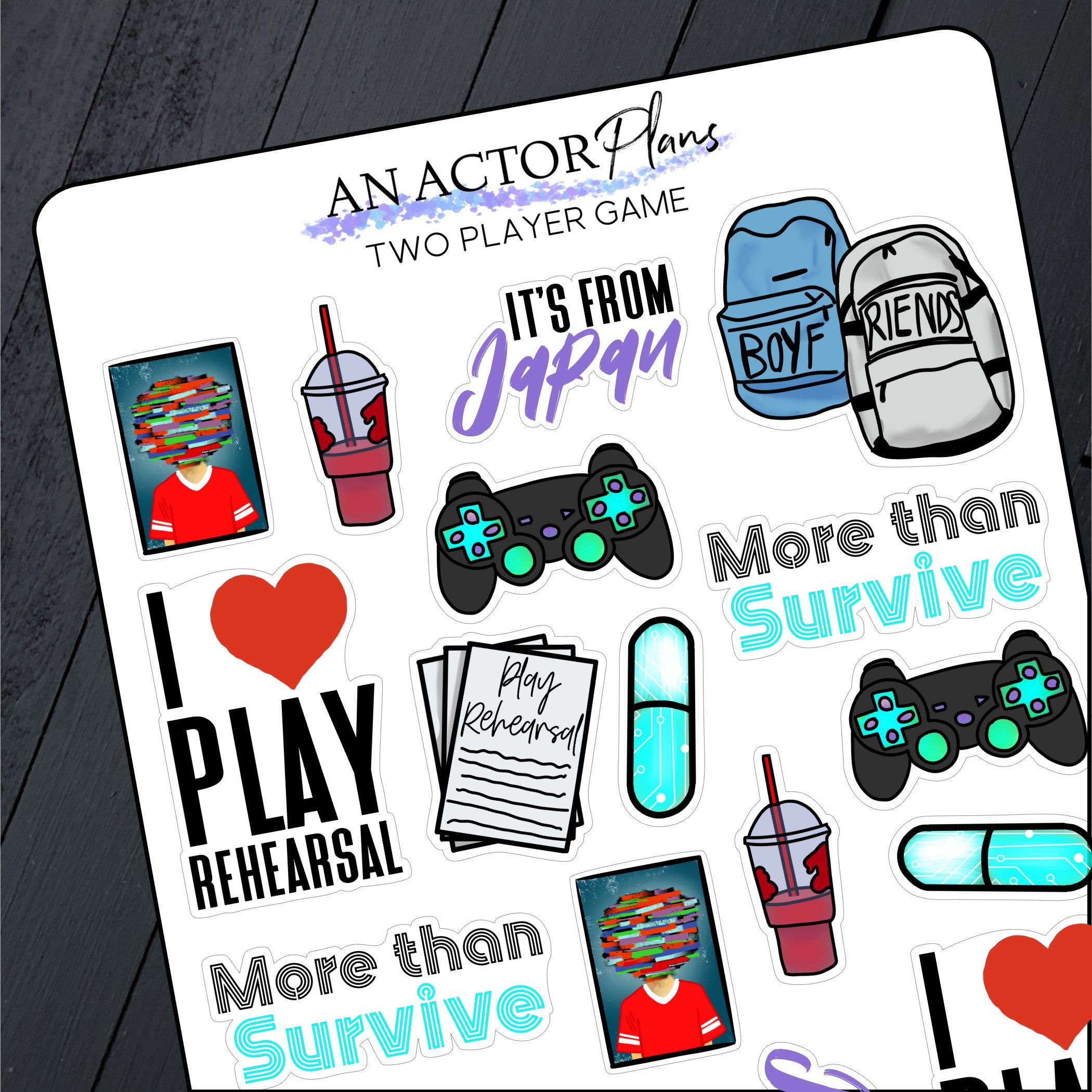 Two Player Game // Doodle // Sticker Sheet – An Actor Plans