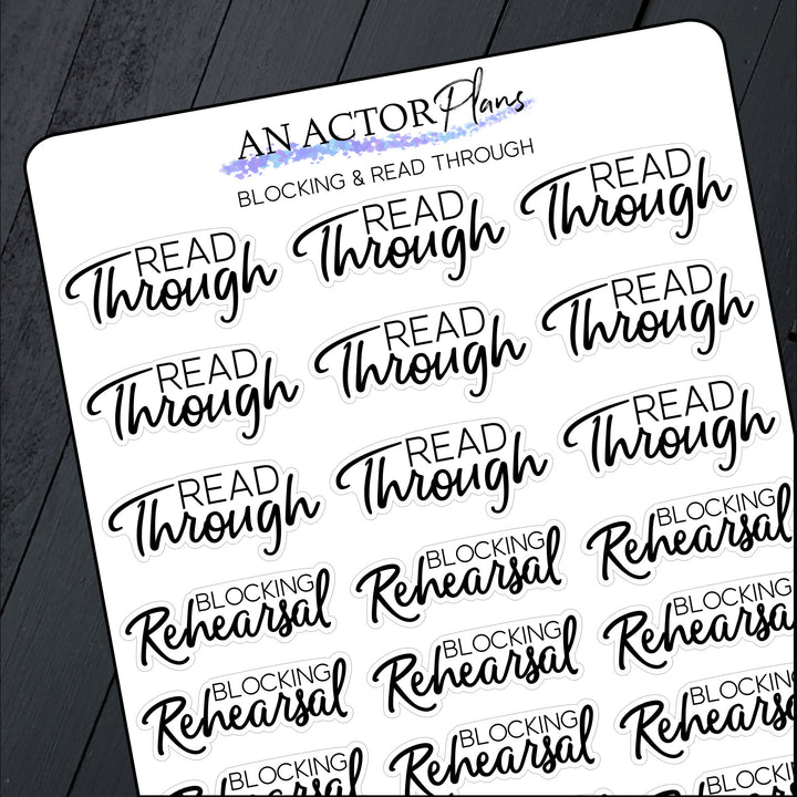 Blocking & Read Through // Rehearsal Sticker // Sticker Sheet