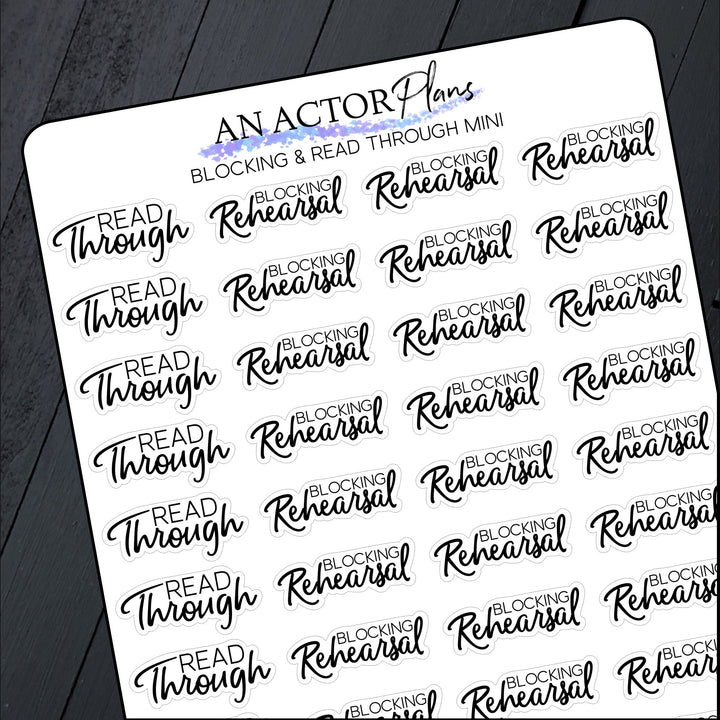 Blocking & Read Through // Rehearsal Sticker // Sticker Sheet