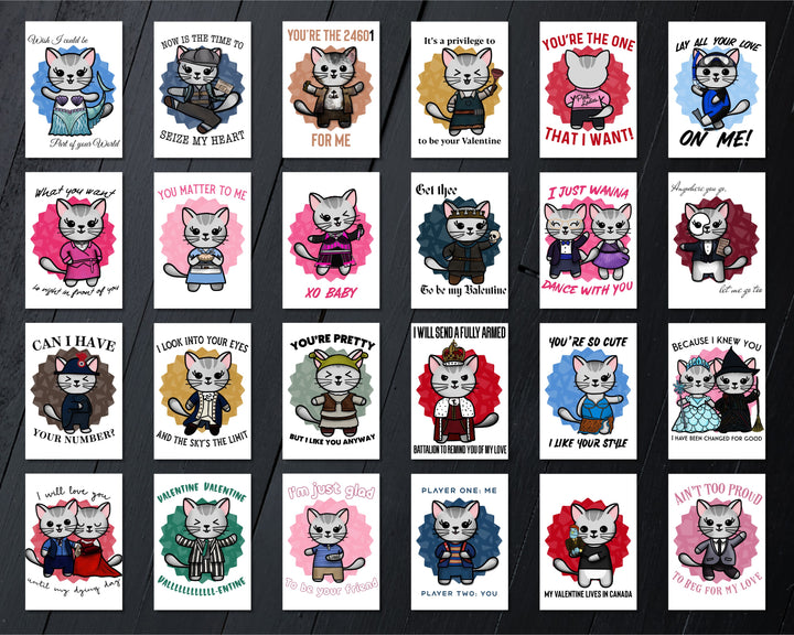 Full set of 24 Broadway Valentine's Cards // PRINTABLE