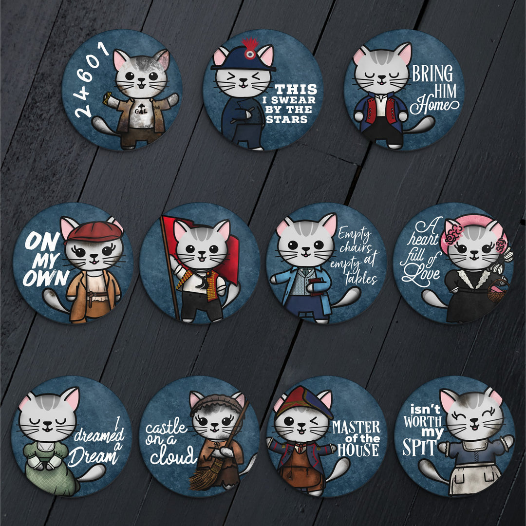 Les Miserclaws // Mabel // Pin Back Button Set