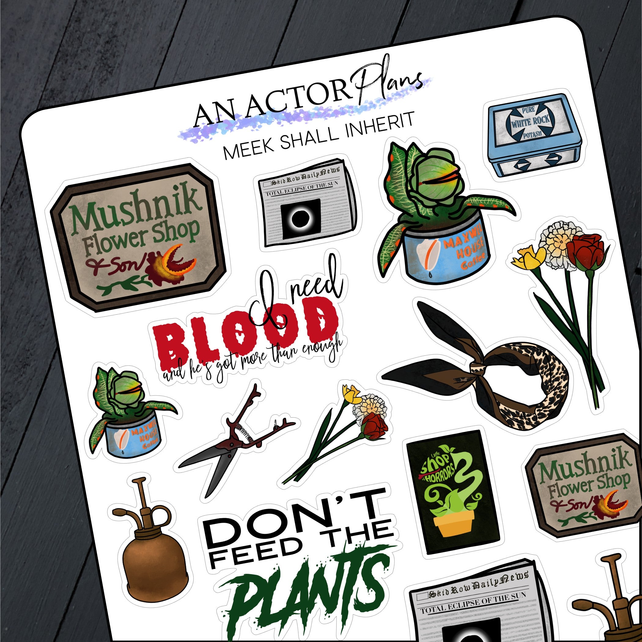 Meek Shall Inherit // Doodle // Sticker Sheet – An Actor Plans