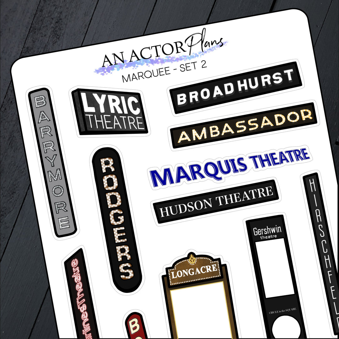 Broadway Marquees // Sticker Sheet