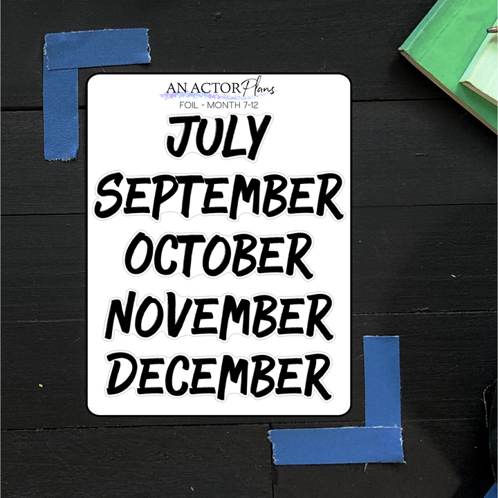 Months of the Year // Foil // Sticker Sheet
