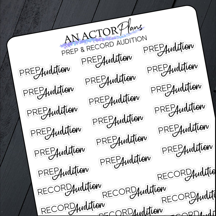 Prep & Record Audition // Sticker Sheet