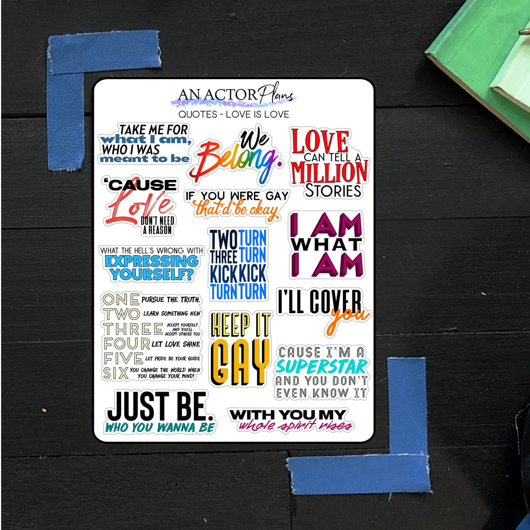 Love Is Love // Quotes // Sticker Sheet