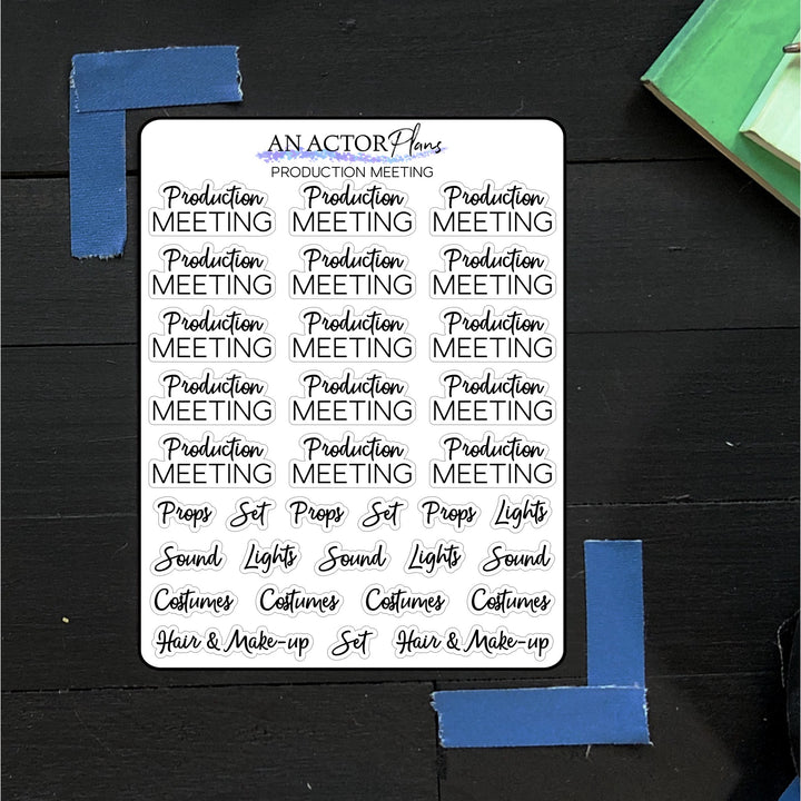 Production Meeting // Sticker Sheet – An Actor Plans
