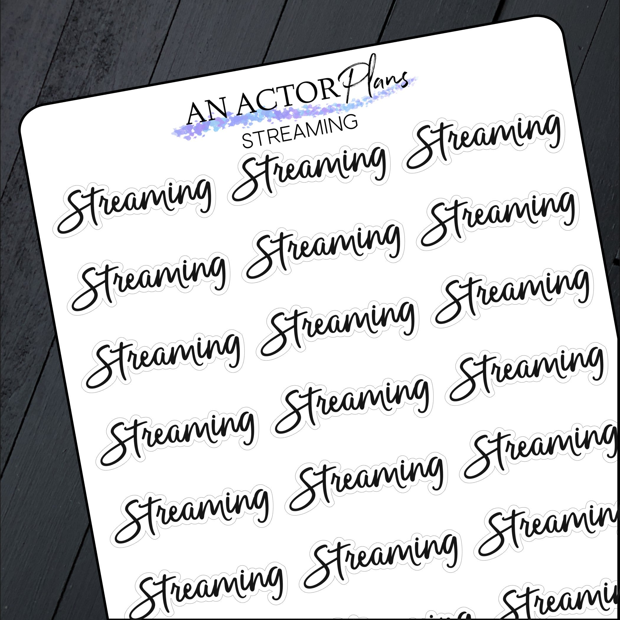 Streaming // Sticker Sheet – An Actor Plans