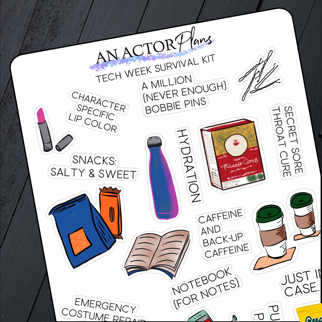 Tech Week Survival Kit // Doodle // Sticker Sheet